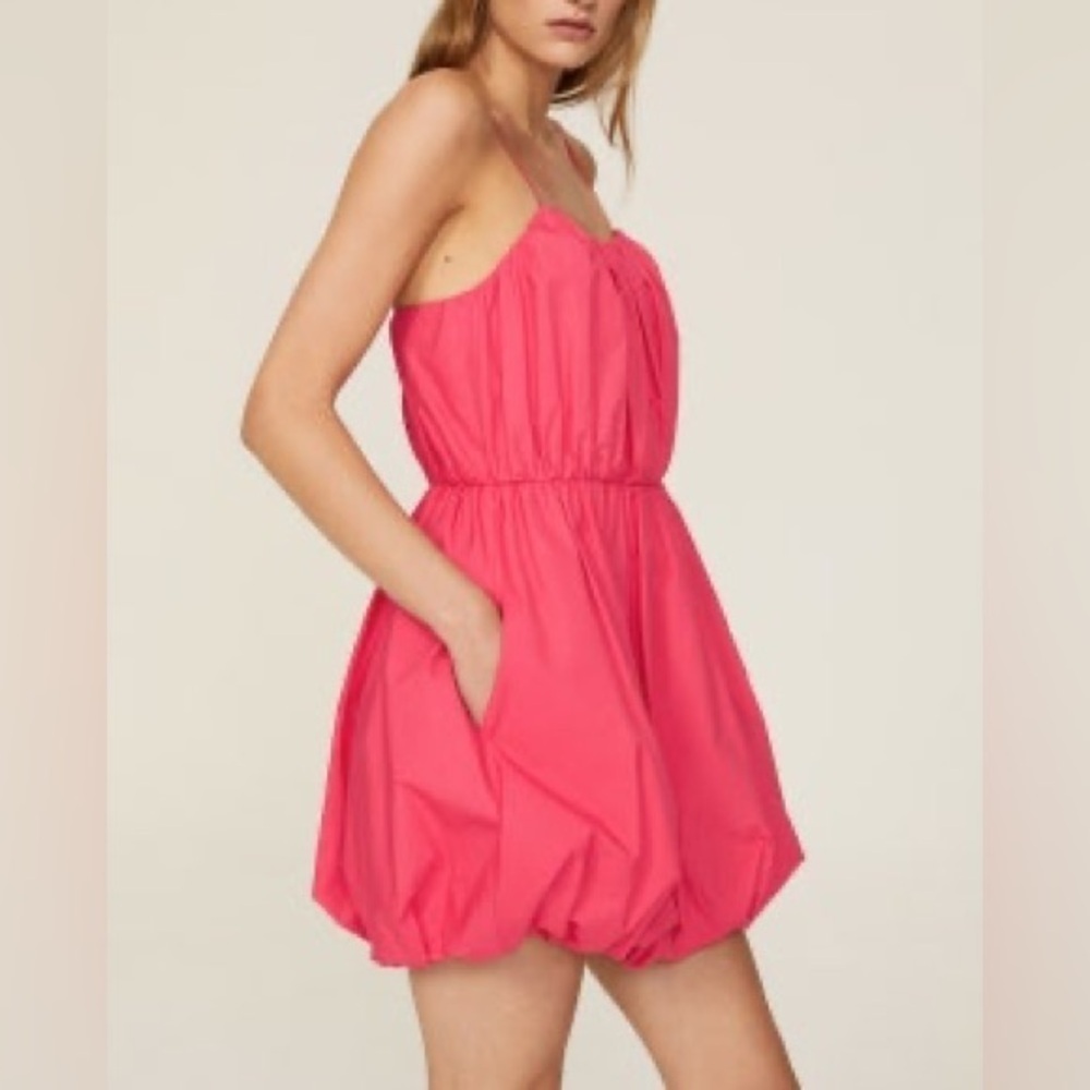 NWT Jason Wu Hibiscus Pink Iris Poplin Bubble Mini Dress Sz 10